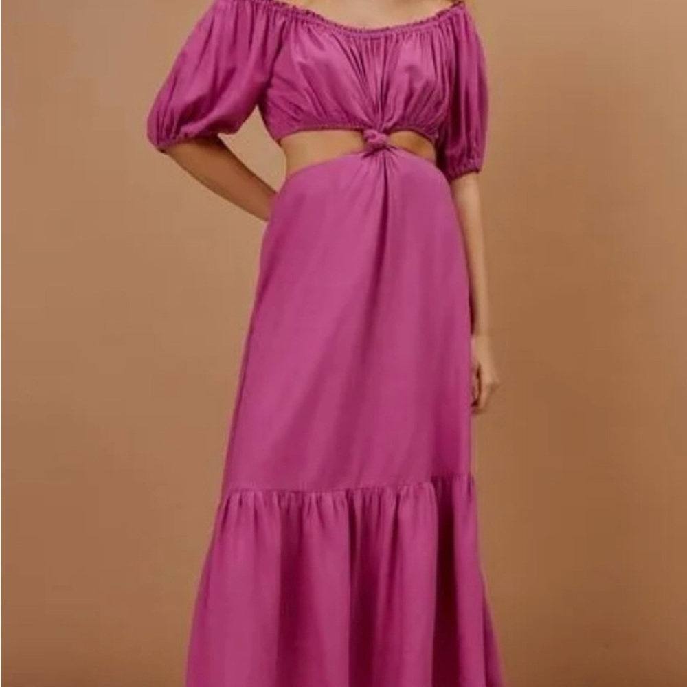 Elegant Off-Shoulder Pink Dress